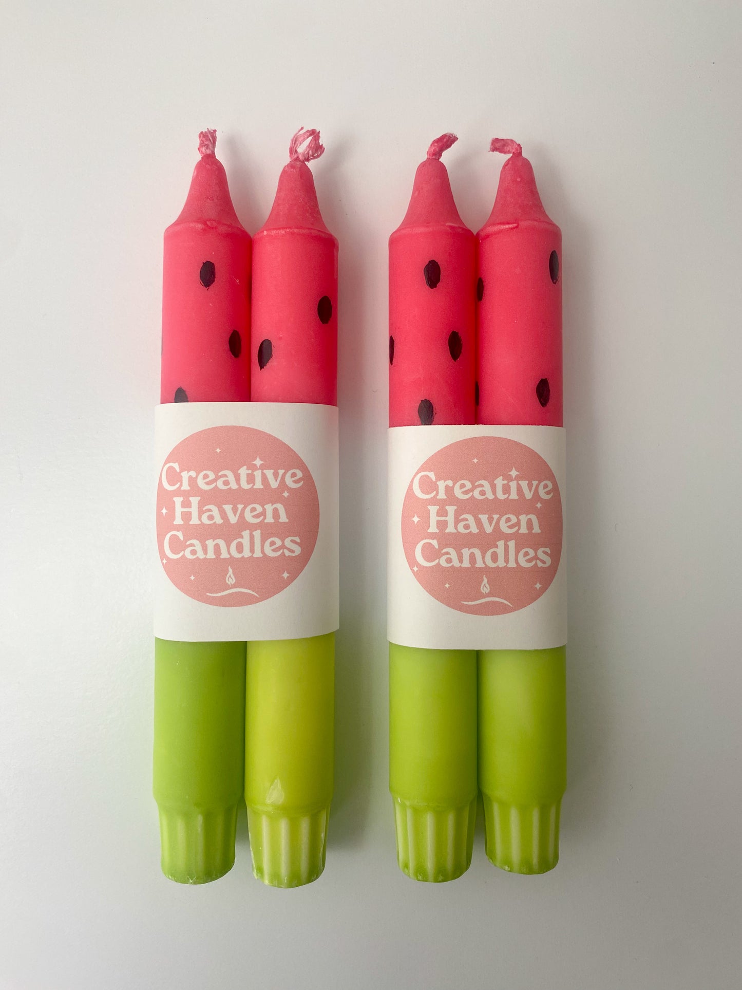 Taper Candles - Watermelon Slice